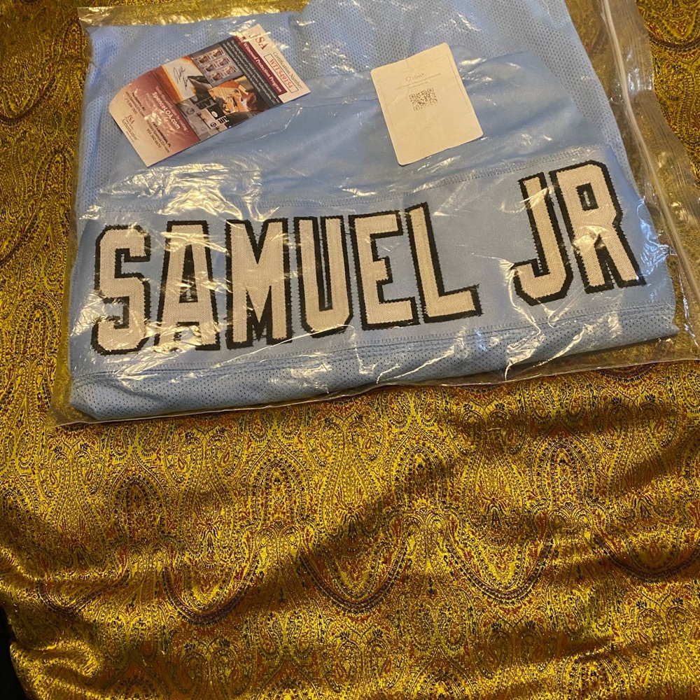Blue Jersey with Bold Lettering… Asante Samuel Jr…certified authentic